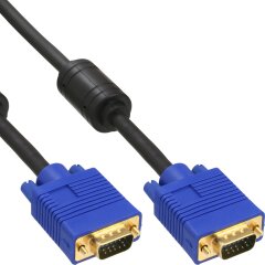 S-VGA Kabel Premium, 15pol HD Stecker / Stecker, schwarz, 0,3m