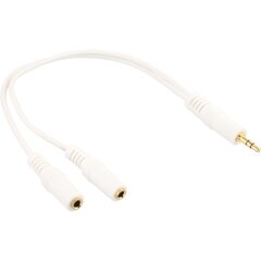 Klinken Y-Kabel, 3,5mm Klinke Stecker an 2x 3,5mm Klinke Buchse, Stereo, wei&szlig;/vergoldet