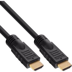 HDMI Kabel, HDMI-High Speed, Stecker / Stecker, verg. Kontakte, schwarz, 15m