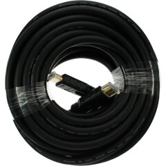 HDMI Kabel, HDMI-High Speed, Stecker / Stecker, verg. Kontakte, schwarz, 15m