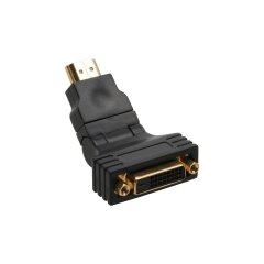 HDMI-DVI Adapter, 19pol St auf 24+1 Bu, mit 180°...