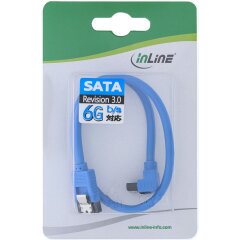 SATA 6Gb/s Anschlusskabel rund, abgewinkelt, blau, mit...