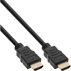 HDMI Kabel, HDMI-High Speed mit Ethernet, Stecker / Stecker, schwarz / gold, 3m