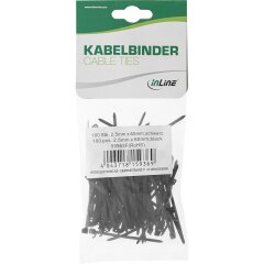 Kabelbinder, L&auml;nge 60mm, Breite 2,5mm, schwarz, 100 St&uuml;ck