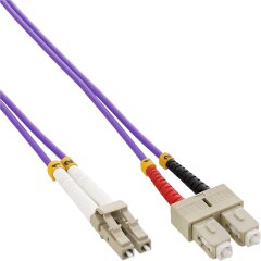 LWL Duplex Kabel, LC/SC, 50/125&micro;m, OM4, 1m