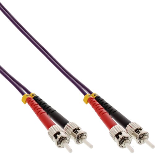 LWL Duplex Kabel, ST/ST, 50/125&micro;m, OM4, 1m