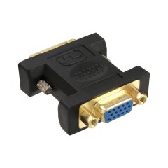 DVI-A Adapter, Analog 12+5 Stecker auf 15pol HD Buchse (VGA), vergoldet
