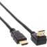HDMI Kabel, gewinkelt, HDMI-High Speed mit Ethernet, Stecker / Stecker, verg. Kontakte, schwarz, 3m