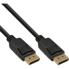 DisplayPort Kabel, schwarz, vergoldete Kontakte, 0,5m