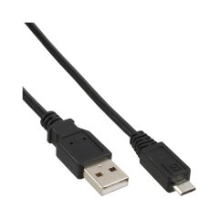 Micro-USB 2.0 Kabel, USB-A Stecker an Micro-B Stecker, schwarz, 5m