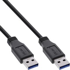 USB 3.0 Kabel, A an A, schwarz, 0,5m