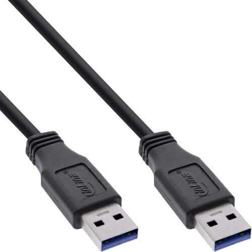USB 3.0 Kabel, A an A, schwarz, 3m