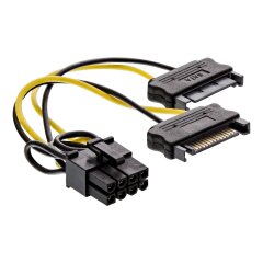 Stromadapter intern, 2x SATA zu 8pol für PCIe...