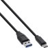 USB 3.2 Kabel, Typ C Stecker an A Stecker, schwarz, 0,5m