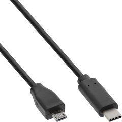 USB 2.0 Kabel, Typ C Stecker an Micro-B Stecker, schwarz,...