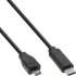 USB 2.0 Kabel, Typ C Stecker an Micro-B Stecker, schwarz, 2m