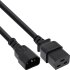 Netz Adapterkabel, IEC-60320 C14 auf C19, 3x1,5mm&sup2;, max. 10A, schwarz, 1m
