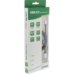 USB 2.0 Spiralkabel, Typ C Stecker an A Stecker, schwarz/Alu, flexibel, 2m