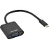 USB Display Konverter, USB Typ-C Stecker zu VGA Buchse (DP Alt Mode), schwarz, 0.2m