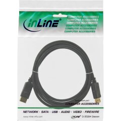 DisplayPort Kabel, schwarz, vergoldete Kontakte, 0,3m