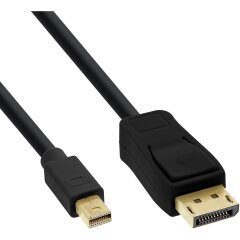 Mini DisplayPort zu DisplayPort Kabel, schwarz, 0,3m