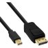 Mini DisplayPort zu DisplayPort Kabel, schwarz, 0,3m