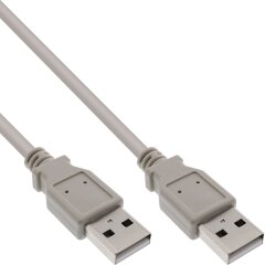 USB 2.0 Kabel, A an A, beige, 0,3m