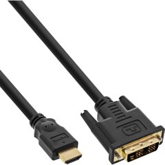 HDMI-DVI Kabel, vergoldete Kontakte, HDMI Stecker auf DVI 18+1 Stecker, 0,3m
