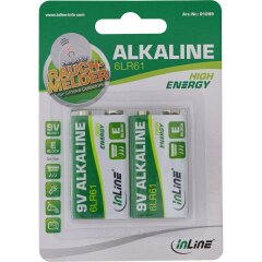 Alkaline High Energy Batterie, 9V Block 6LR61, 2er Blister