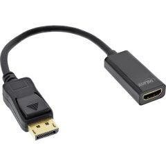 DisplayPort zu HDMI Adapterkabel mit Audio, DisplayPort Stecker auf HDMI Buchse, 4K/60Hz, schwarz, 0,15m