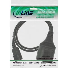 Netz Adapter Kabel, Kaltger&auml;te C14 auf Schutzkontakt Buchse, f&uuml;r USV, 2m