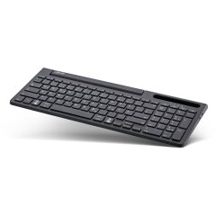 4in1 Bluetooth Aluminium Tastatur mit Nummernpad, f&uuml;r bis zu 4 Bluetooth-Ger&auml;te, schwarz