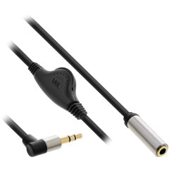 Slim Audio Kabel Klinke 3,5mm ST gewinkelt / BU, mit...
