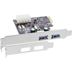Schnittstellenkarte, 2x USB 3.0, PCIe, inkl. Low-Profile...