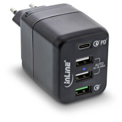 USB Netzteil, 4-port Ladegerät, USB-C PD+QC4 / QC3,...