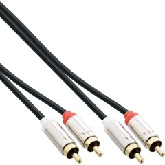 Slim Audio Kabel 2x Cinch ST/ST, Stereo, 3m
