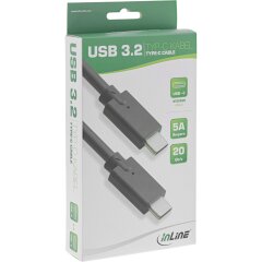 USB 3.2 Gen.2 Kabel, USB Typ-C Stecker/Stecker, schwarz, 2m