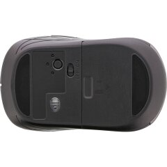 Maus 3-in-1, Bluetooth + 2x 2.4GHz Funk, 5 Tasten, optisch, grau/schwarz