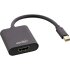 Mini DisplayPort HDMI Adapterkabel Aluminium mit Audio, 4K/60Hz, schwarz, 0,15m