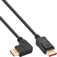 DisplayPort 1.4 Kabel, 8K4K, rechts gewinkelt, schwarz/gold, 2m
