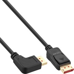 DisplayPort 1.4 Kabel, 8K4K, links gewinkelt, schwarz/gold, 2m