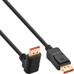 DisplayPort 1.4 Kabel, 8K4K, nach oben gewinkelt, schwarz/gold, 1m