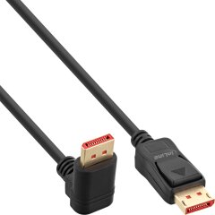 DisplayPort 1.4 Kabel, 8K4K, nach unten gewinkelt, schwarz/gold, 2m