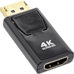 DisplayPort Adapter, DP Stecker auf HDMI Buchse, 4K/60Hz, mit Audio, schwarz