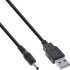 USB DC Stromadapterkabel, USB A Stecker zu DC 3,5x1,35mm Hohlstecker, schwarz 1m