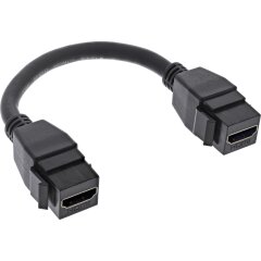 HDMI 2x Keystone Adapterkabel 4K/60Hz, HDMI A Buchse/Buchse, schwarz, 0,2m