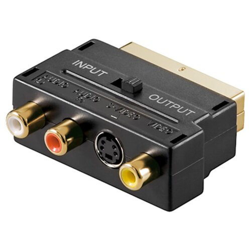 Scart zu Composite Audio Video und S-Video Adapter, IN/OUT Scart-Stecker (21-Pin)