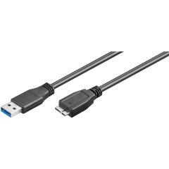 USB 3.0 SuperSpeed Kabel, Schwarz 1 m