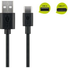 USB-C&trade; Lade- und Synchronisationskabel 2 m, schwarz
