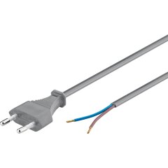 Kabel mit Eurostecker zum Konfektionieren, 1,5 m, Grau